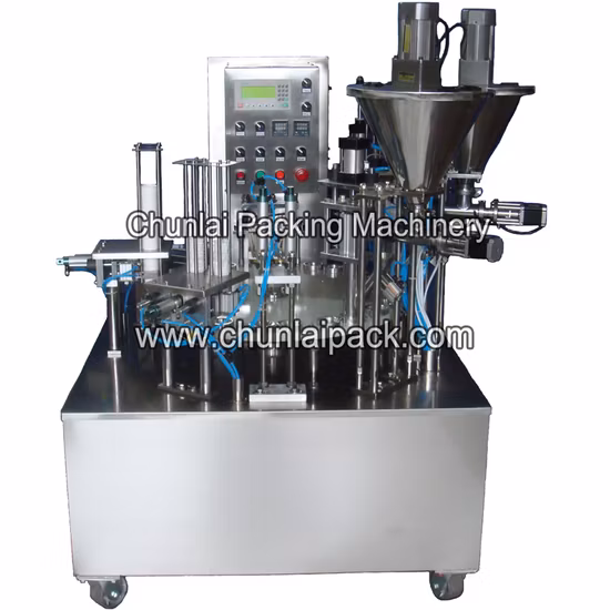 Automatische rotierende Granulat-Müsli-/Mischnuss-Kunststoffbecher-Füll- und Versiegelungsmaschine
